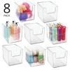 mDesign Plastic Bathroom Storage Organizer Bin with Open Front - 8 Pack - Clear, USA Made - 2 of 4