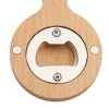 Unique Bargains Bottle Opener Magnetic Wood Round Handle Magnet Wood Light Brown 2.36"x3.35"x0.47" 1 Pcs - 4 of 4