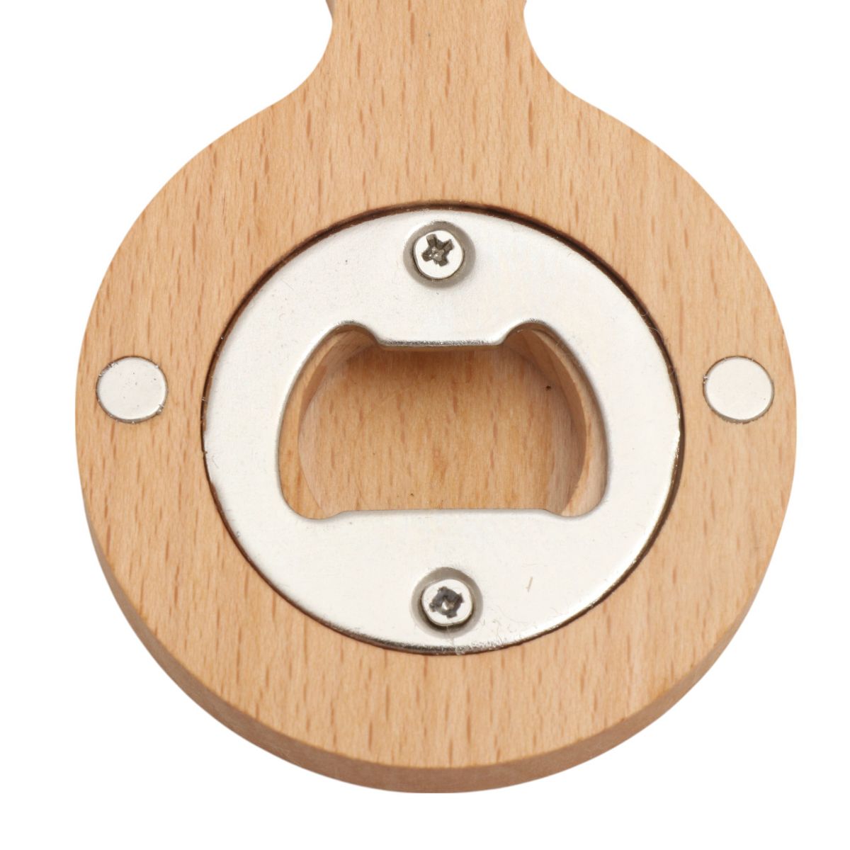 Unique Bargains Bottle Opener Magnetic Wood Round Handle Magnet Wood Light Brown 2.36"x3.35"x0.47" 1 Pcs - thumbnail 8