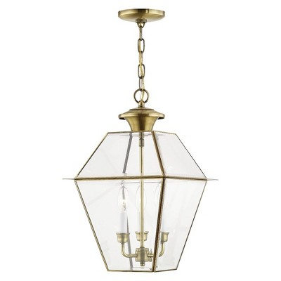 Livex Lighting Westover 3 - Light Pendant in  Antique Brass