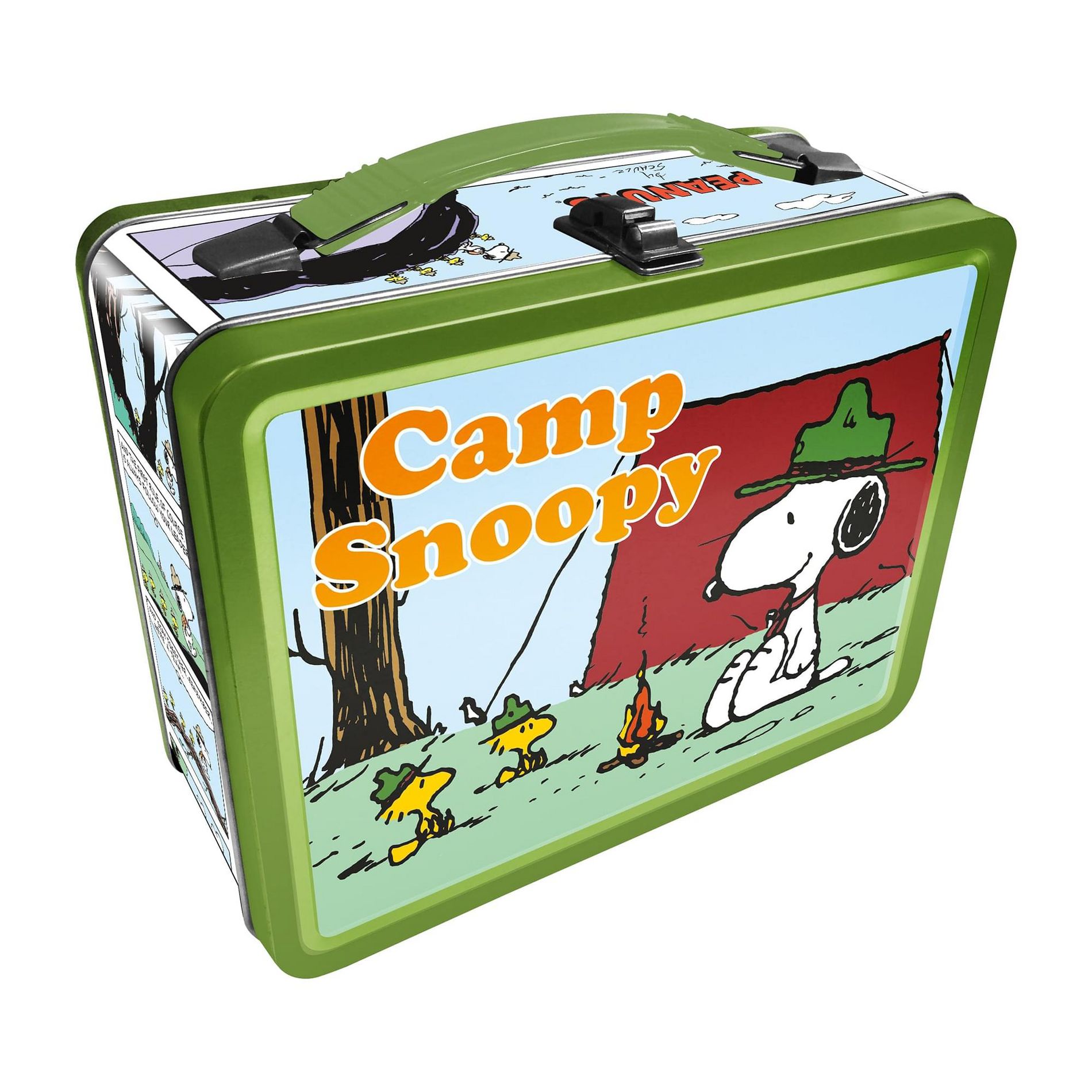Aquarius Puzzles Peanuts "Camp Snoppy" Embossed Tin Fun Box