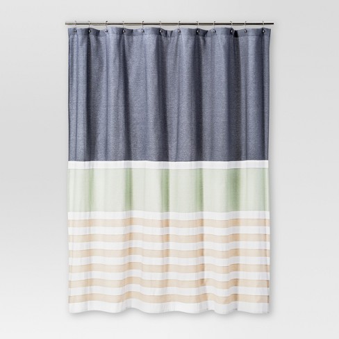 Textured Stripes Shower Curtain Indigo Threshold Target