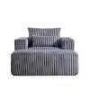 62.5-Inch Corduroy Sofa Lounger with Detachable Footrest - Ready to Use, Plush Sleeper Chair for Indoor Living & Bedroom - 3 of 4