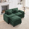 HYLEORY 78 in. Chenille Fabric 3 seat Sectional Sofa with Ottoman - 3 of 4
