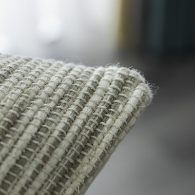 Handwoven Beige 16" Wool & Cotton Throw Pillow Cover