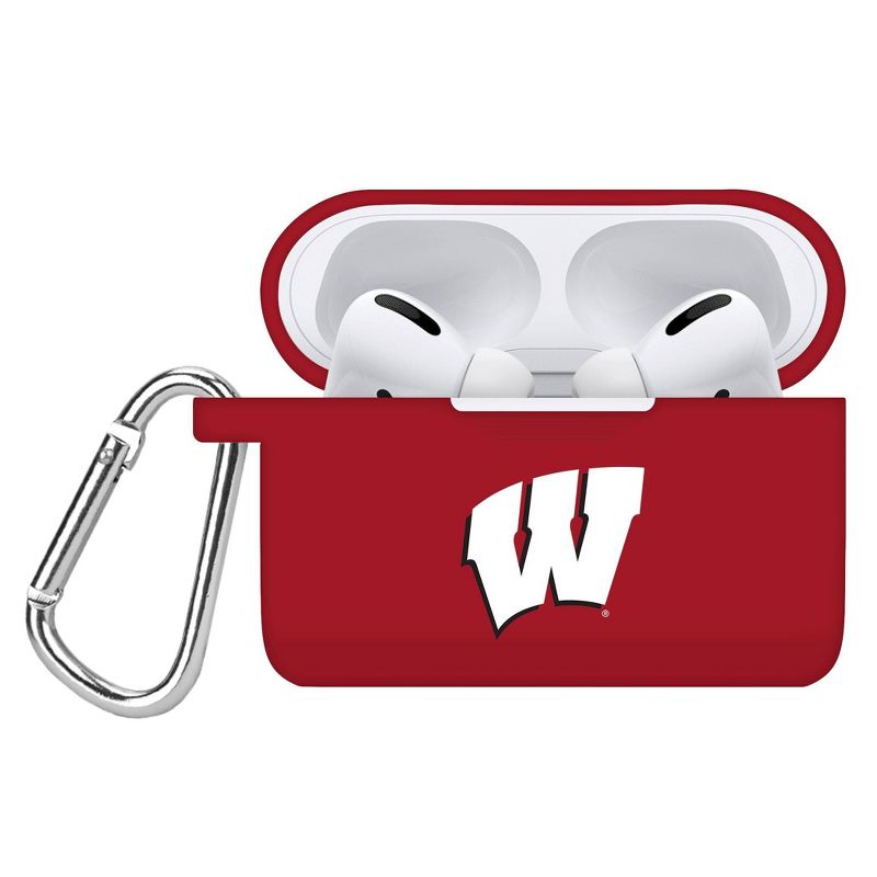 NCAA Wisconsin Badgers Apple AirPods Pro Compatible Silicone Battery Case Cover - Red, 1 of 3
