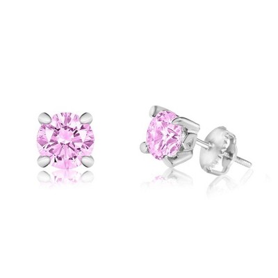 Chanteur Hypoallergenic Kids Jewelry Accessories October CZ White Gold Palladium Plating Stud Earrings Surgical Titanium Posts
