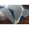 Hauteloom Robbins Modern Blue Wool Rug - 4 of 4