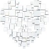Olivia & May 32"X32" Glass Heart Mosaic Room Wall Mirror Silver - 3 of 4
