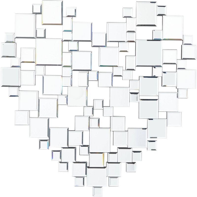 Glass Heart Mosaic Wall Mirror Silver - The Novogratz, 3 of 6
