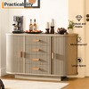 Modern Fluted Sideboard Buffet Cabinet with Storage, Wood Modern 47" Kitchen Storage Cabinet Buffet Table Coffee Bar with Doors - 4 of 4