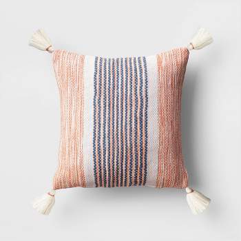 Striped Outdoor Throw Pillow Coral/Blue  - Threshold™