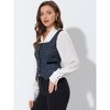 Allegra K Women's Square Neck Single Breasted Sleeveless Vintage Plaid Waistcoat Vest - 3 of 4