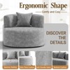 Huxxion 360° Modern Swivel Accent Chair, Upholstered Round Chair with Pillow, Round Reading Chair for Living Room, Bedroom, Gray - 4 of 4