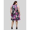 24seven Comfort Apparel Plus Size Pink Paisley Print Sleeveless Knee Length Tank Swing Dress - 3 of 4