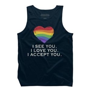 Adult Design By Humans I See You, I Love You, I Accept You Pride By AtlasNasStore Tank Top - 1 of 2