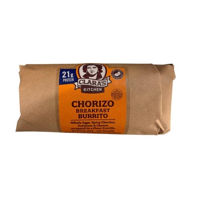 Clara's Kitchen Chorizo Breakfast Burrito - 8oz