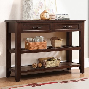 Sapphtopaz TV Stands for Living Room with 2 Storage Drawers Rectangle Entryway Table with Bottom Open Storage Shelf for Hallway, Bedroom - 1 of 4