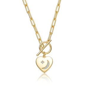 Guili 14K Gold Plated Cubic Zirconia Charm Necklace- A Shimmering and Timeless Design that Adds Brilliance and Elegance to Any Occasion - 1 of 3