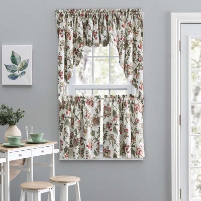 Madison Floral Natural Ground Rod Pocket Valance