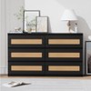 Rattan Storage Cabinets, Wood Chest of Drawers, 6 Drawer Bedroom Dresser with Anti-Tip Kit - 4 of 4