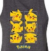 Women's Pokémon Pikachu Grid Graphic Racerback Tank - Heather Charcoal - Medium - 2 of 3