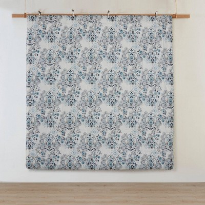 Elsie Blue Floral Cotton Full/Queen Duvet Cover Set