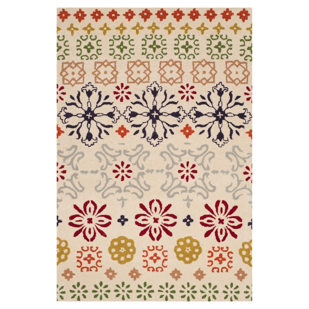 Garrey Area Rug - Ivory/Red (4'x6') - Safavieh