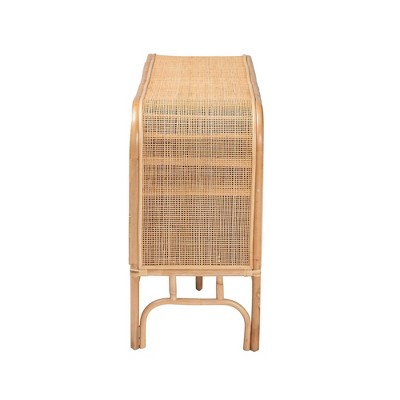 Carabella Natural Rattan Bohemian 2-Door Storage Cabinet