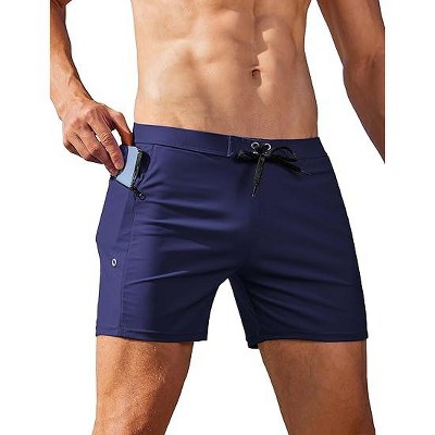 AI'MAGE Men's Swim Trunks Quick Dry Swim Briefs Bathing Suit Zip Pockets Swimwear with Mesh Lining