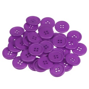Unique Bargains Resin DIY Craft Flat 4-Hole Sewing Buttons 100 Pcs - 1 of 4