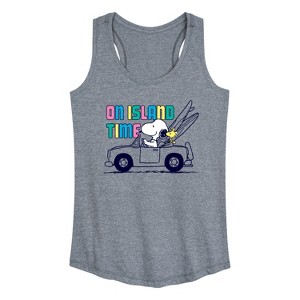 Women's - Peanuts - On Island Time Graphic Racerback Tank - 1 of 4