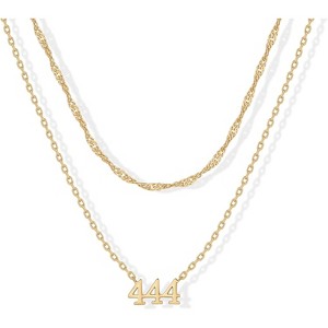 14K Gold Plated Angel Number Necklace - 999 Lucky Numerology Pendant for Women - 1 of 3