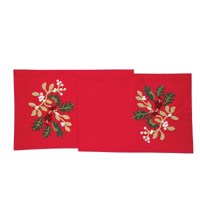 C&F Home 14" x 51" Holly Branch Table Runner