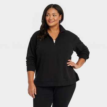 Women's Quarter Zip Pullover Sweatshirt - Ava & Viv™ 
