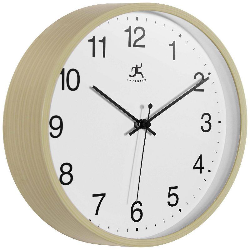 10&#34; Light Oak Wall Clock Tan - Infinity Instruments, 5 of 7