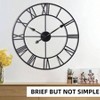 Large 30 Inch Wall Clock Modern Living Room Decor Black Metal Roman Numeral Dinning Room Home Office Clock - 4 of 4