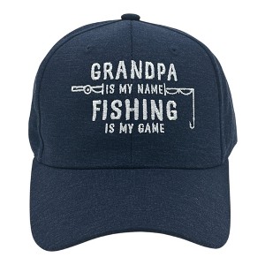 Grandpa Is My Name Fishing Is My Game Funny Fathers Day Cap - Crazy Dog - 1 of 4