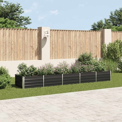 vidaXL Raised Bed Anthracite Galvanized steel 94.5x15.7x17.7 in Durable