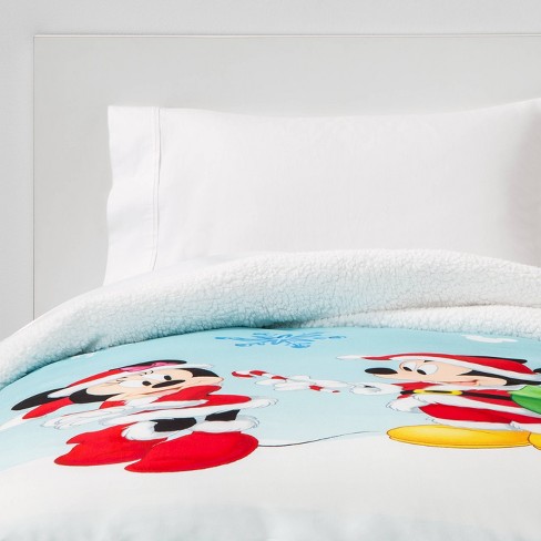 Mickey Mouse Friends Minnie Mouse Sherpa Duvet Cover Blue Target