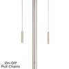 360 Lighting Abba Modern Floor Lamp Standing 65" Tall Brushed Nickel Metal Crystal Beaded White Drum Shade for Living Room Bedroom Office House Home - 3 of 4