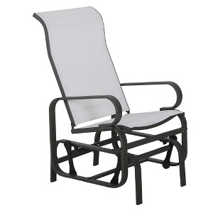 Resenkos Swing Glider Chair,  Outdoor Chair,Gliding Lounger Chair, Single Rocker with Lightweight Metal & Mesh Construction, White - 1 of 4