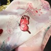 Anna-Kaci Women's Satin Square Scarf with Butterfly and Floral Print Lightweight Neck Head or Bag Accessory - 3 of 4