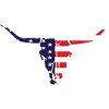 Junior's Design By Humans July 4th American Flag Bull Horns Skull By rasok T-Shirt - 2 of 2