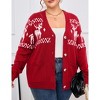 Coolmee Plus Size Cardigans Sweater for Women Funny Holiday Graphic Long Sleeve Knit Button Down Sweater Coat - 4 of 4