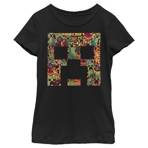 Girl's Minecraft Creeper Collage T-Shirt - 1 of 4