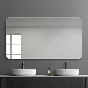 Bathroom Vanity Mirror,Rounded Square Mirror Frameless Bathroom Wall Mirror Anti-Fog Waterproof-The Pop Home - 1 of 4