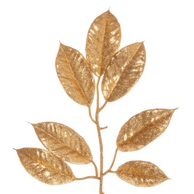 Gold Glitter Artificial Gardenia Wreath for Indoor/Outdoor Decor
