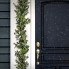 HGTV Home Collection 9ft Pre-Lit Winter Garden Artificial Garland with Pinecones and Fern Fronds, Green - image 2 of 4