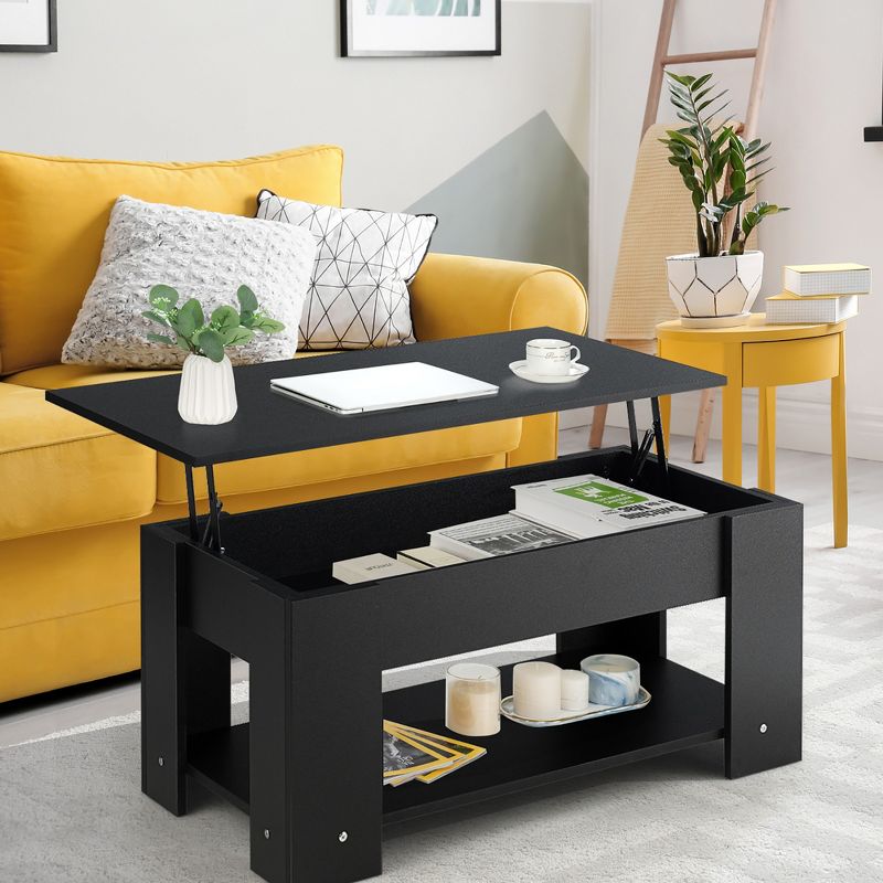 Costway Lift Top Coffee Table Modern Accent Table w/Hidden Storage Compartment & Shelf, 5 of 11